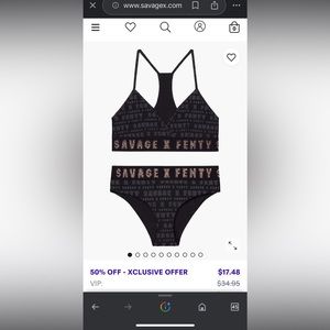 Savage x fenty sport bra and panty/shorts set